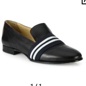 rag & bone Black Loafers with White Stripes